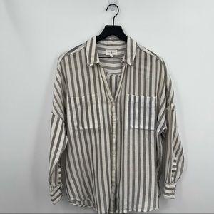 Lou & Grey Over Sized Striped Blouse Size Large